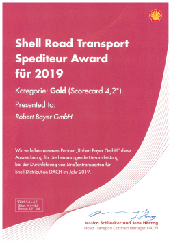 Shell Road Transport Spediteur Award